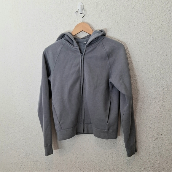UNI QLO Full Zip Hoodie with Pockets : Small : Gray - Picture 2 of 11